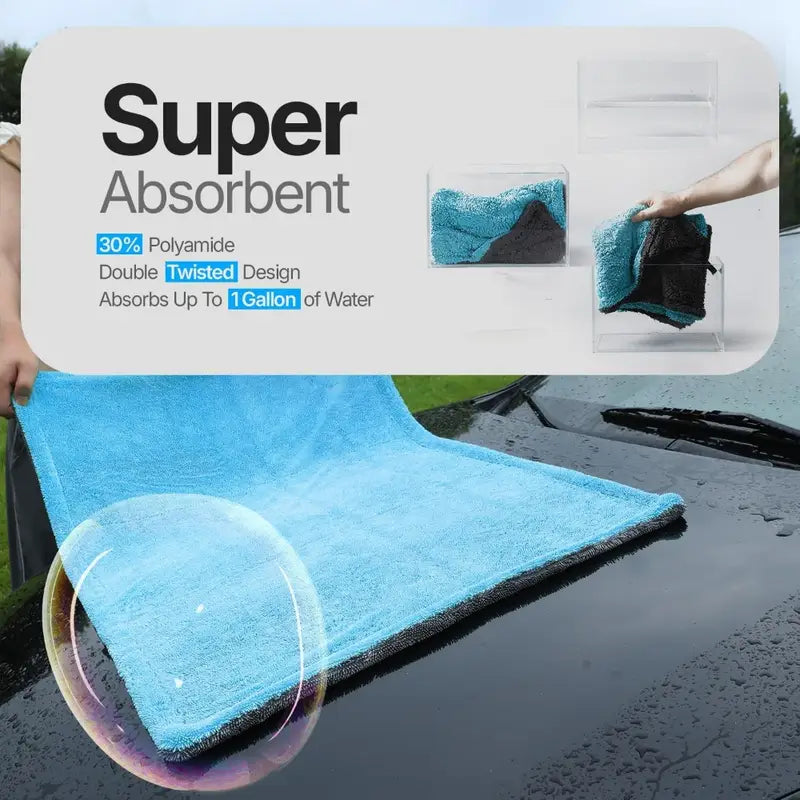 Twisted Bliss; 1300GSM Double Twisted Microfibre Drying Towel Set