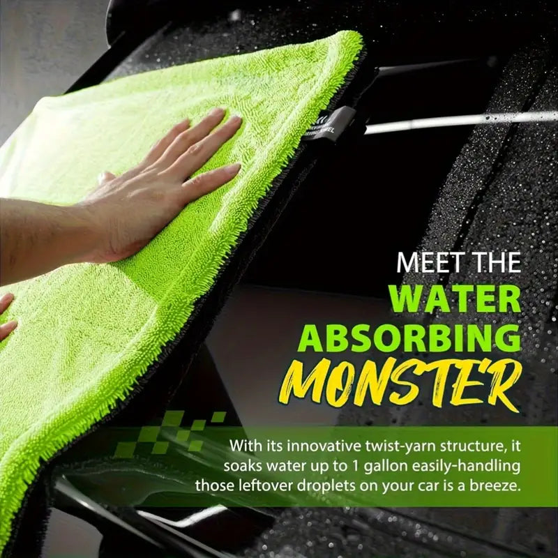 Green Dried Monster; 1400GSM Twisted Loop Drying Towel