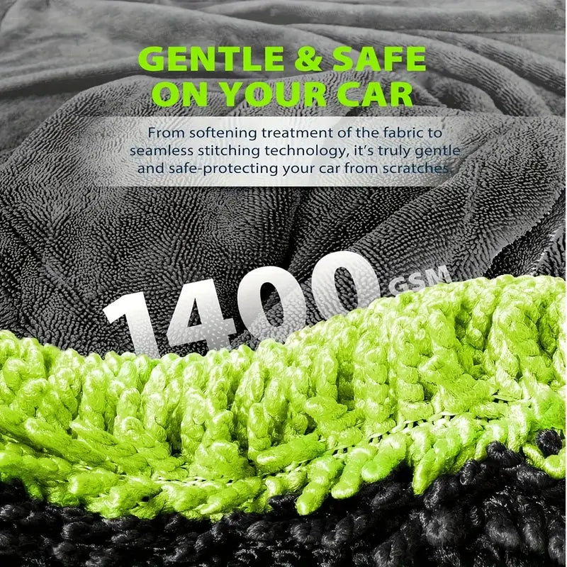 Green Dried Monster; 1400GSM Twisted Loop Drying Towel