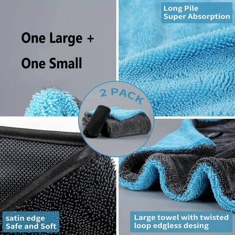 Twisted Bliss; 1300GSM Double Twisted Microfibre Drying Towel Set